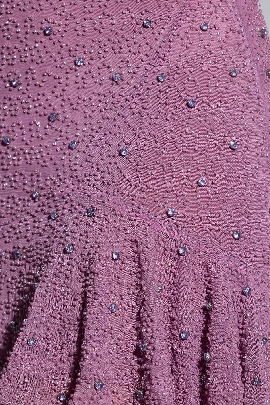 Embellished Cold Shoulder Mini Dress in Grape