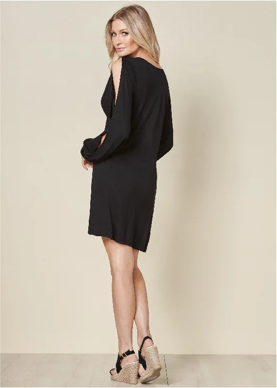 Sleeve detail dress - Black