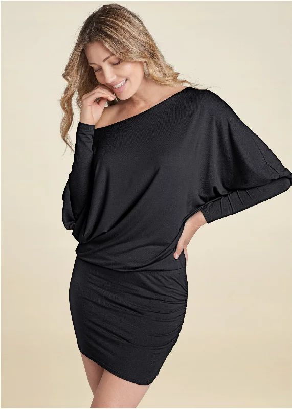 Off-shoulder dress - Black