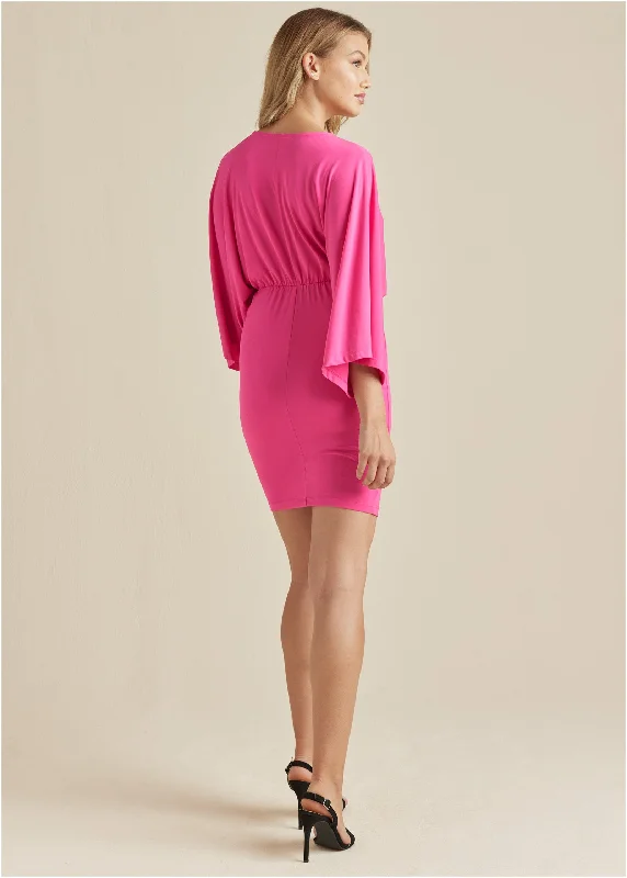 Tie front dress - Pink