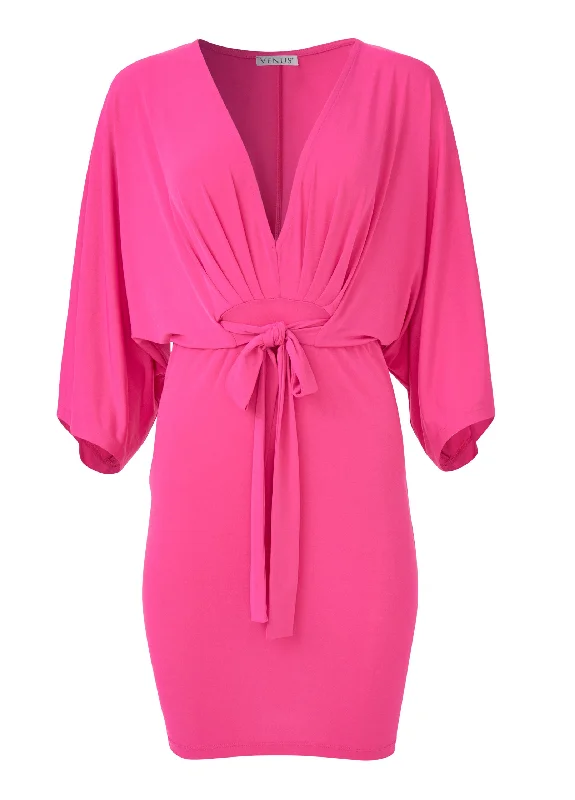 Tie front dress - Pink