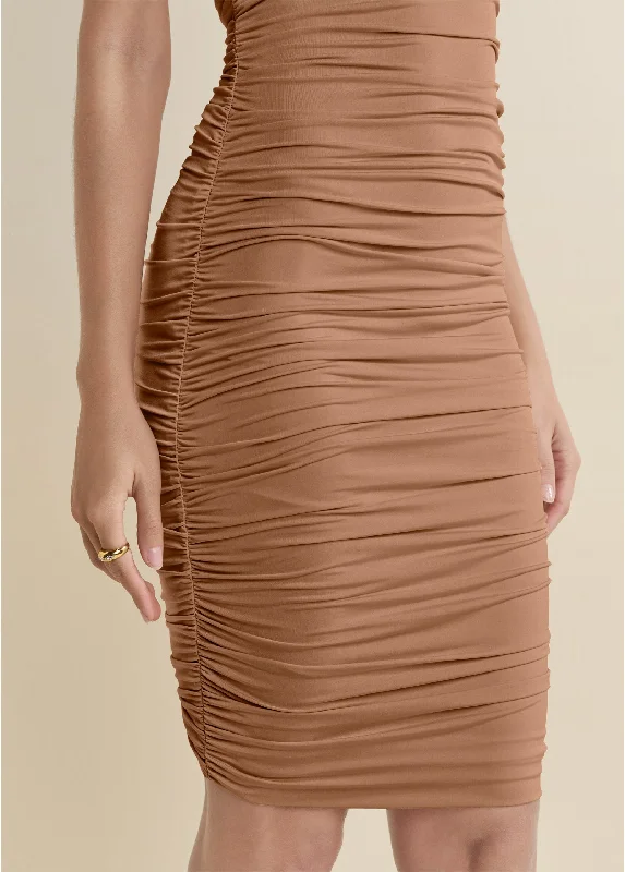 Shape Embrace mock-neck dress - Brown