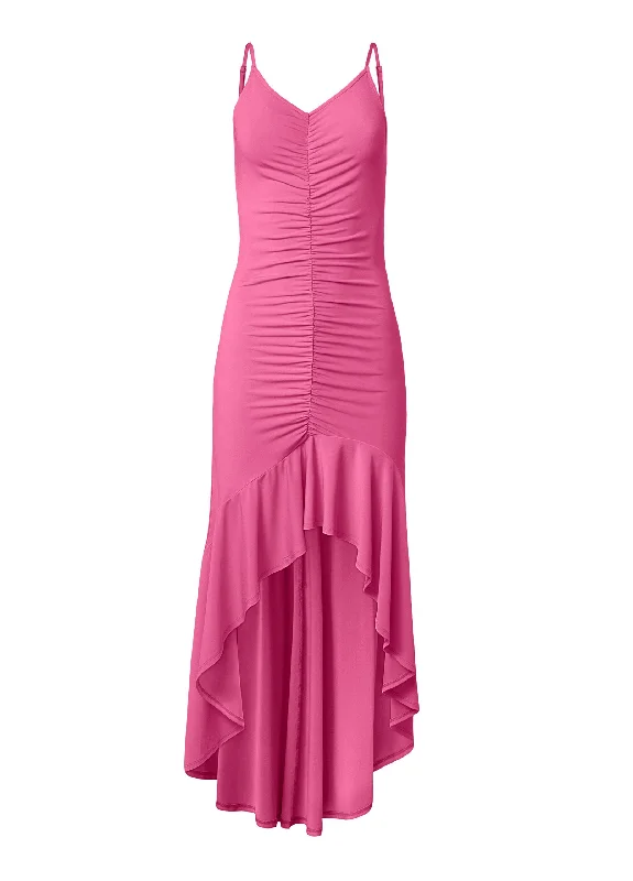 High-low ruffle dress - Pink