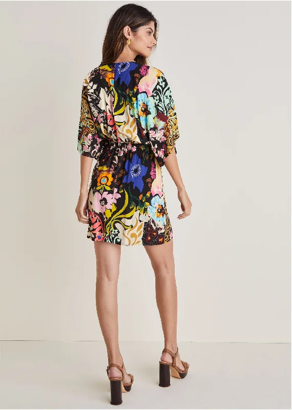 Printed tie mini dress - Viva La Vida