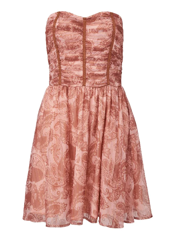 Paisley chiffon mini dress - Blush Multi