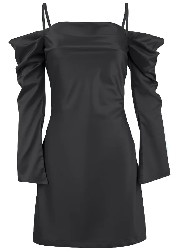 Cowl neck mini dress - Black