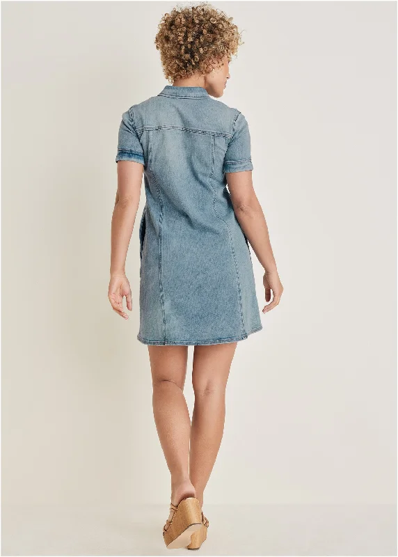 Denim mini dress - Light Wash