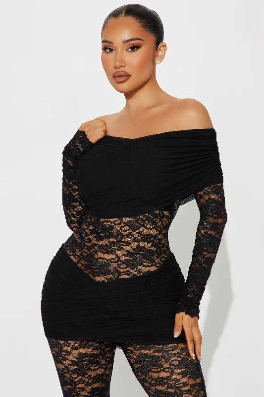 Adore You Lace Jumpsuit - Black