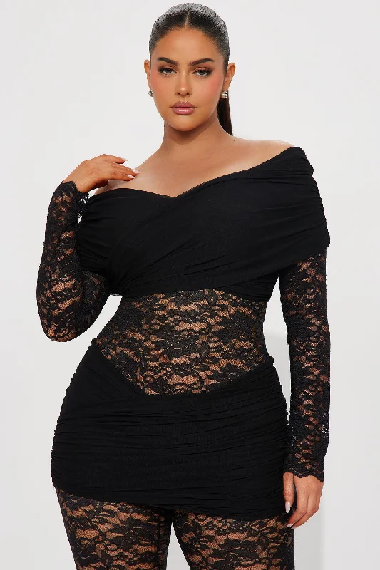 Adore You Lace Jumpsuit - Black