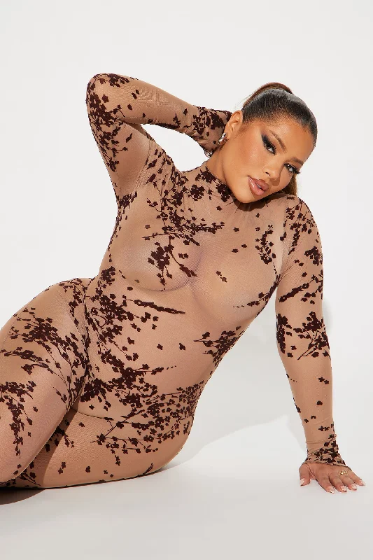 Always Yours Mesh Jumpsuit  - Taupe