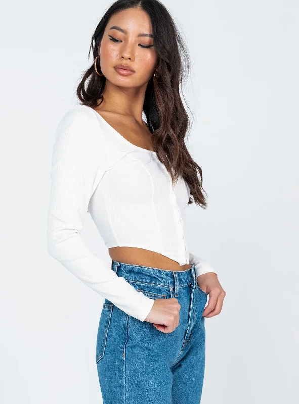 Axel Long Sleeve Top White