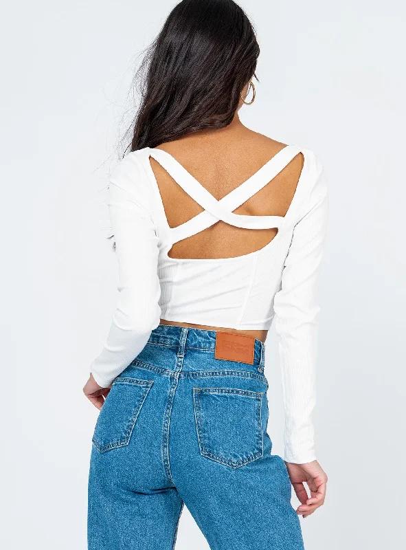 Axel Long Sleeve Top White