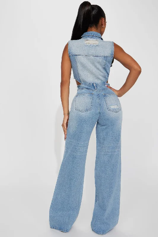 Baylin Denim Jumpsuit - Light Wash