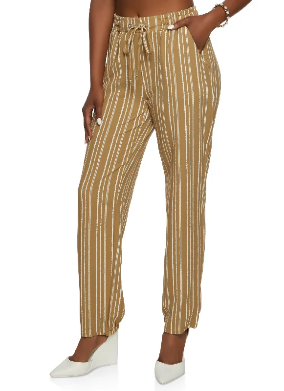 Crepe Knit Stripe Pants