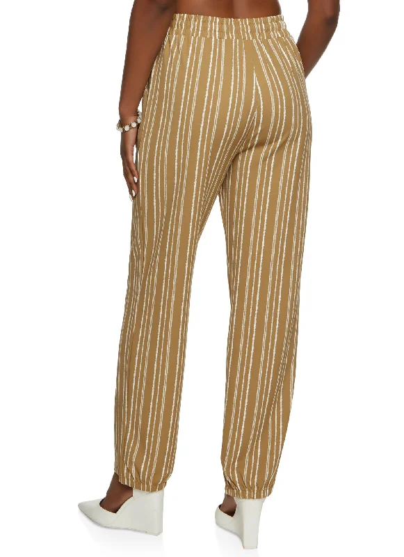 Crepe Knit Stripe Pants