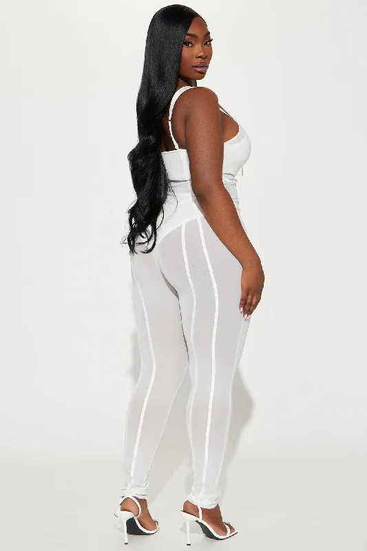 Buy Me A Drink Mesh Jumpsuit - Ivory