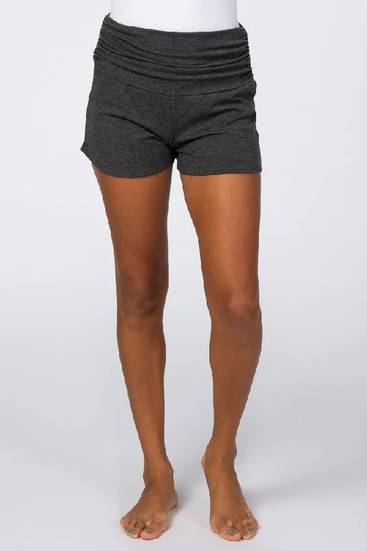 Charcoal Ruched Side Lounge Shorts