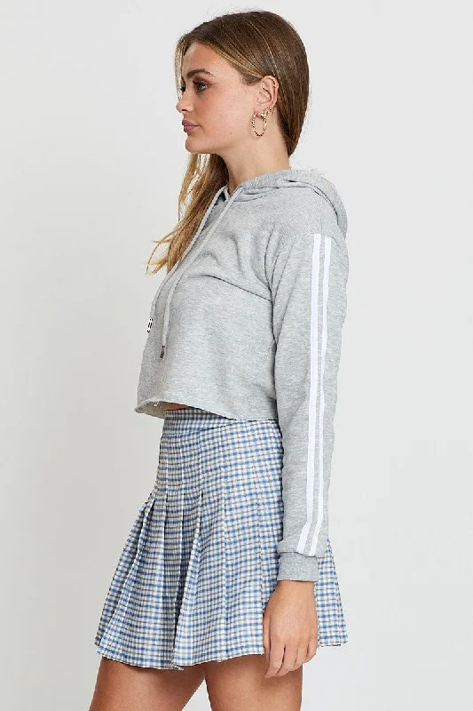 Check Pleated Skirt Mini Tennis