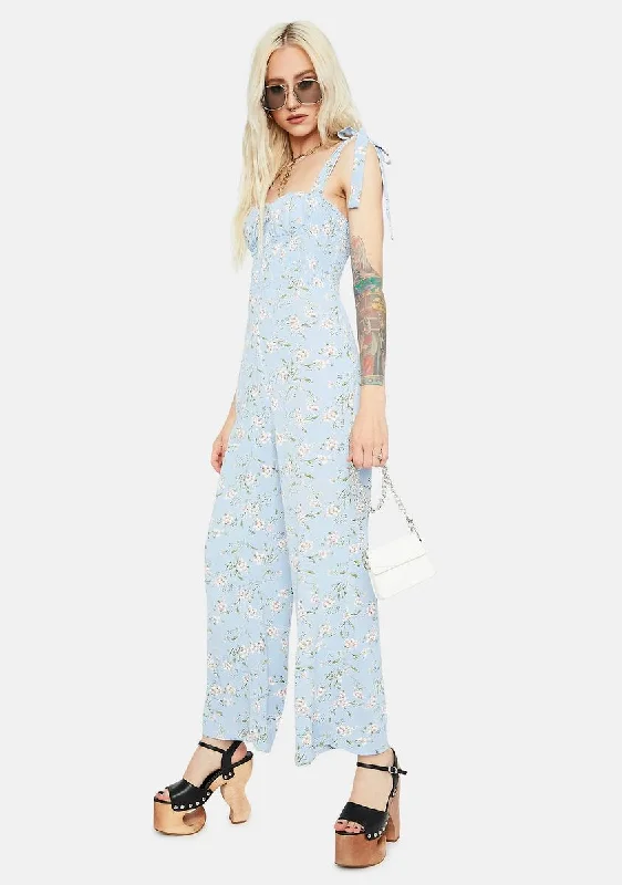 Chill Fresh Air Floral Smocked Jumpsuit