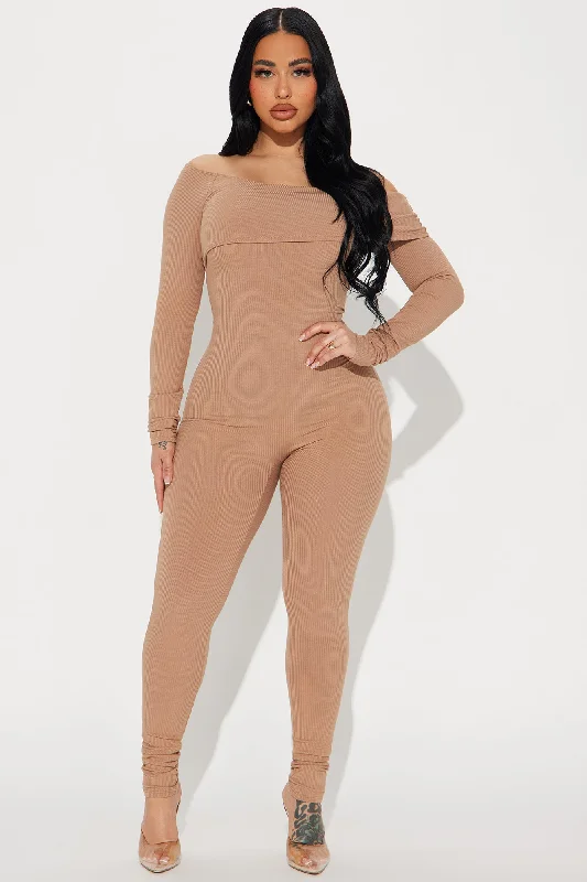 Clarisse Ribbed Jumpsuit - Taupe