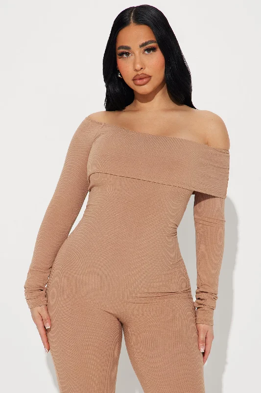 Clarisse Ribbed Jumpsuit - Taupe