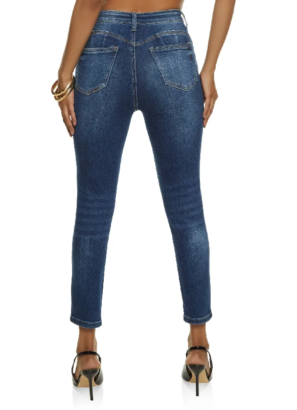 WAX Whiskered Cropped Skinny Jeans