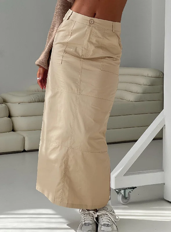 Devine Cargo Maxi Skirt Stone