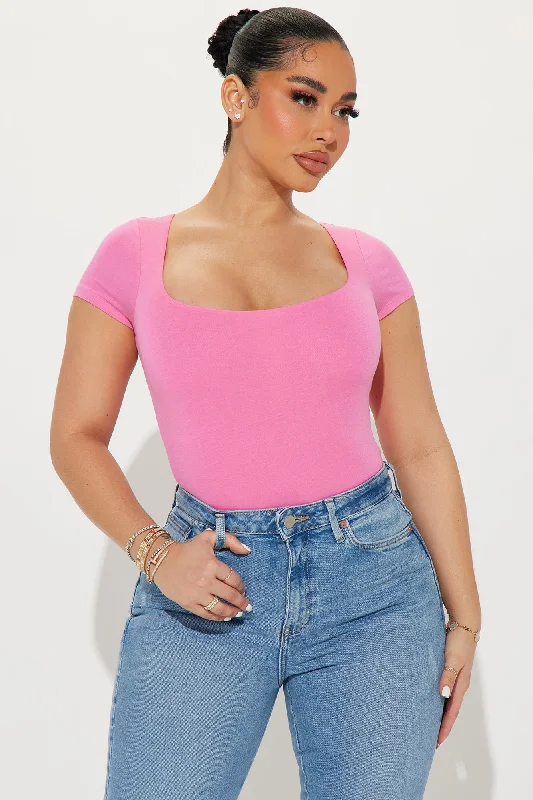 Devyn Double Layered Bodysuit - Pink