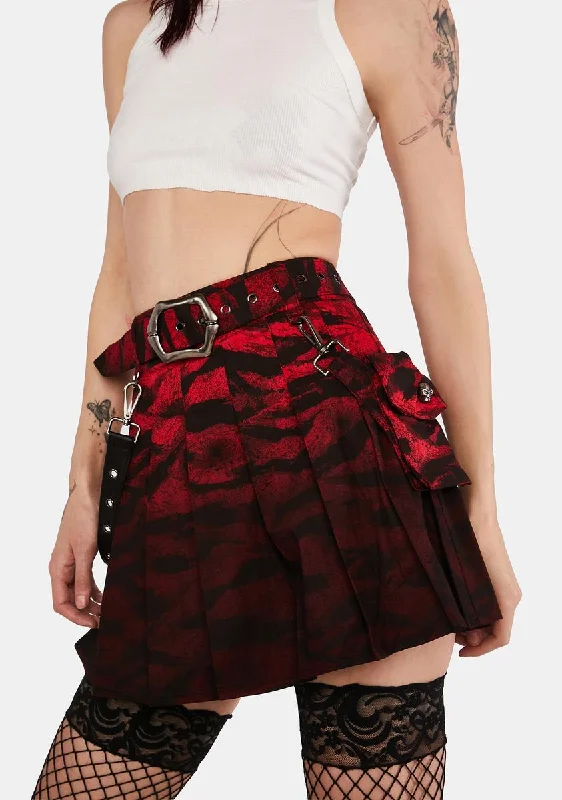 Dip Dye Punk Pleated Skirt