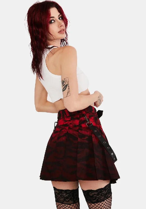 Dip Dye Punk Pleated Skirt