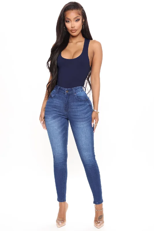 Divine Basic Tank Bodysuit - Navy