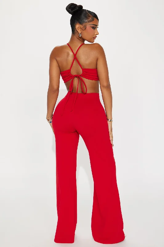 Drop The Pressure Jumpsuit  - Red