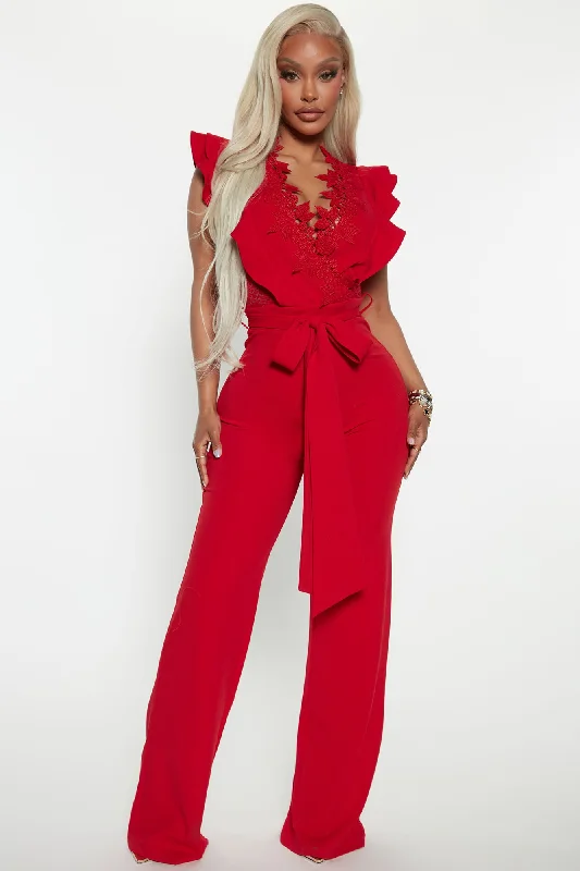 Extraordinary Elegance Jumpsuit - Red