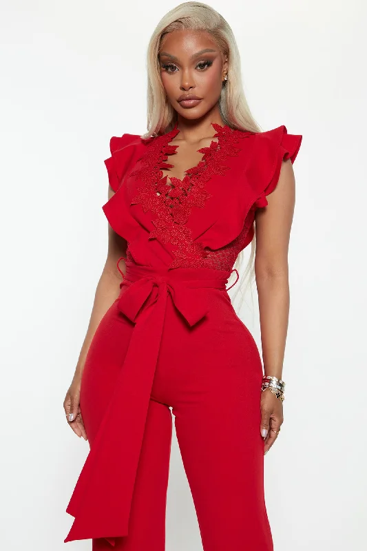 Extraordinary Elegance Jumpsuit - Red