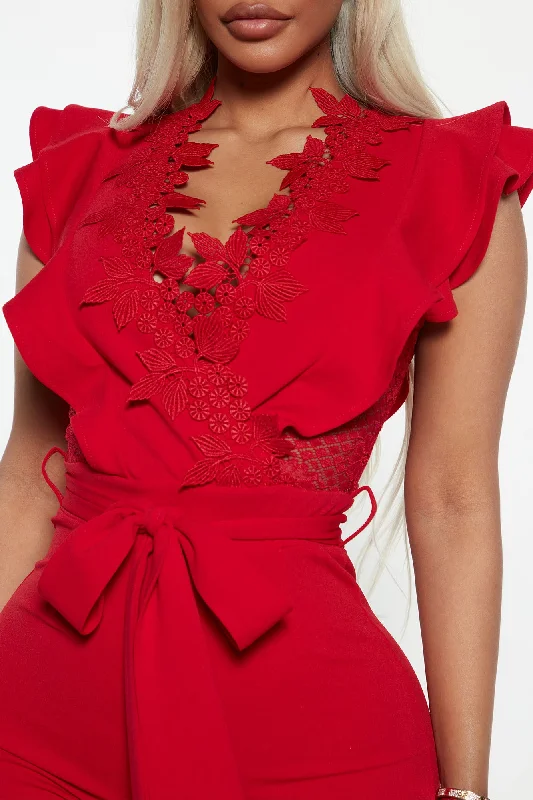 Extraordinary Elegance Jumpsuit - Red