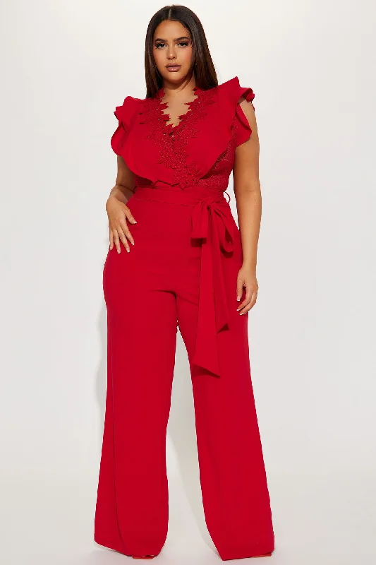 Extraordinary Elegance Jumpsuit - Red