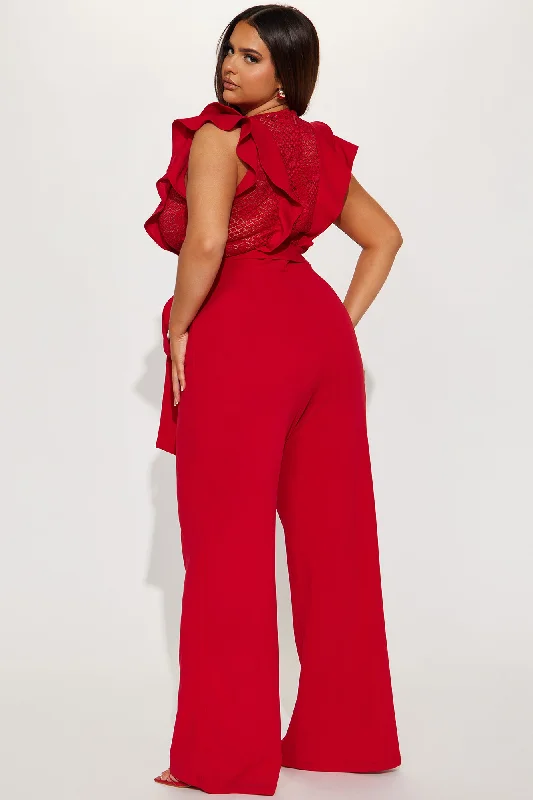 Extraordinary Elegance Jumpsuit - Red