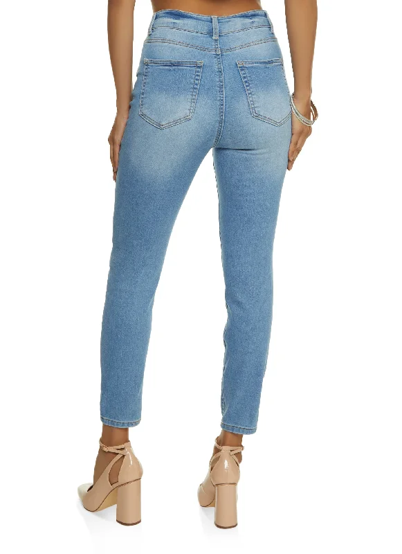 WAX Whiskered High Waist Skinny Ankle Jeans