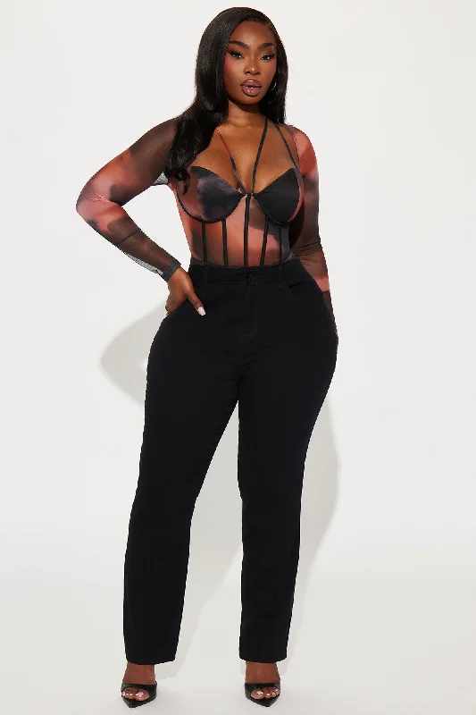 Maribelle Mesh Bodysuit - Peach/combo