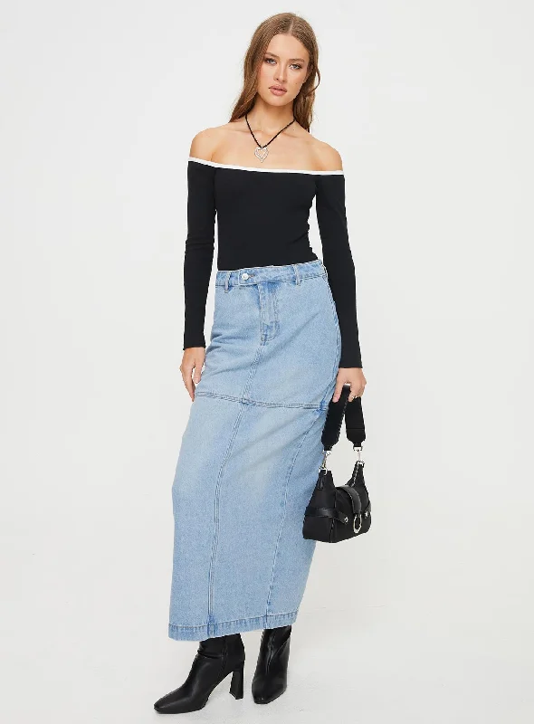 Markanna Denim Midi Skirt Light Wash