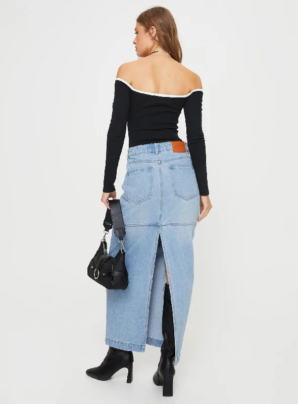 Markanna Denim Midi Skirt Light Wash