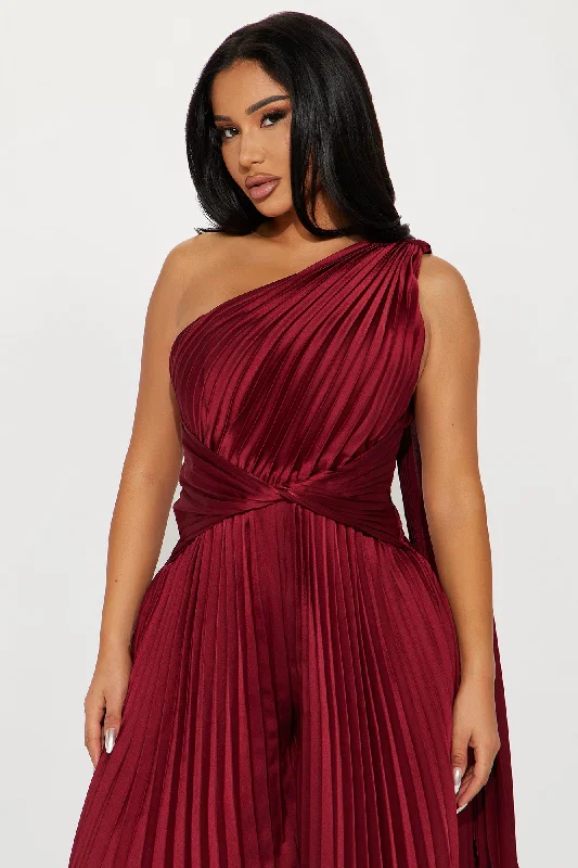 Niah Satin Jumpsuit - Wine