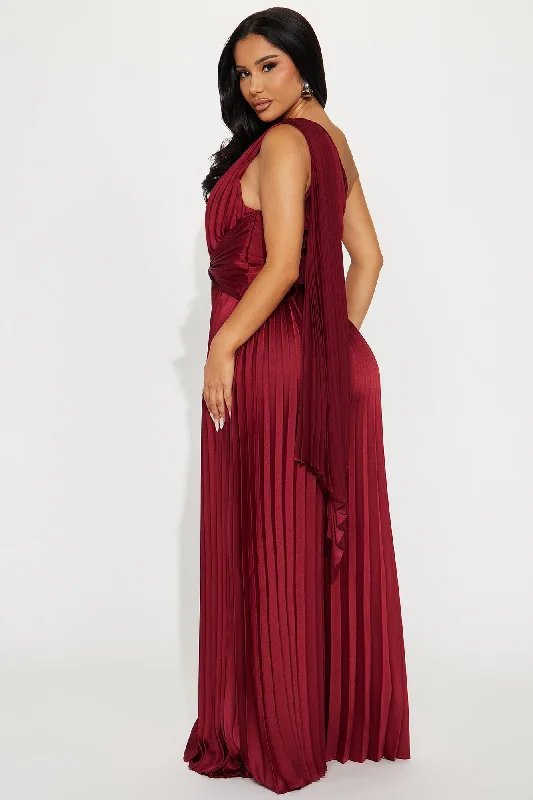 Niah Satin Jumpsuit - Wine