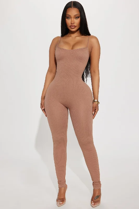 Off The Grind Seamless Jumpsuit - Tan