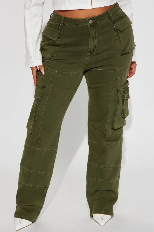 On Command Stretch Straight Leg Cargo Jean - Olive