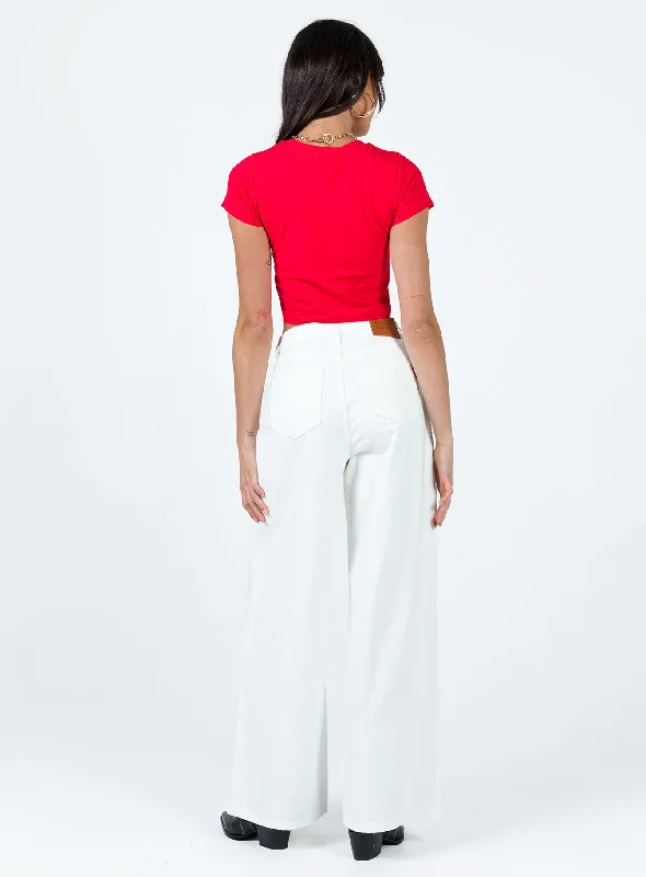 Patridge Wide Leg Jeans White