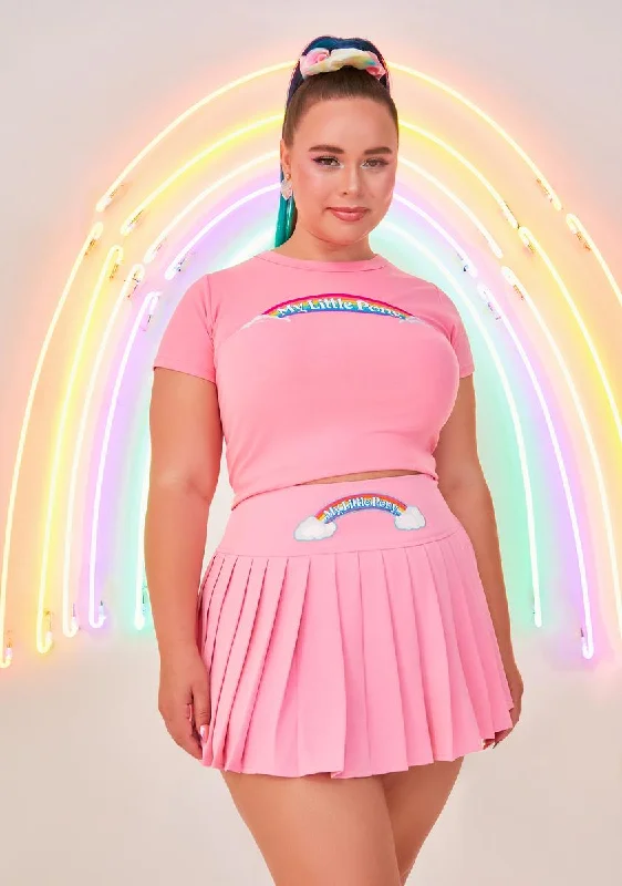 Plus Under The Rainbow Pleated Skirt