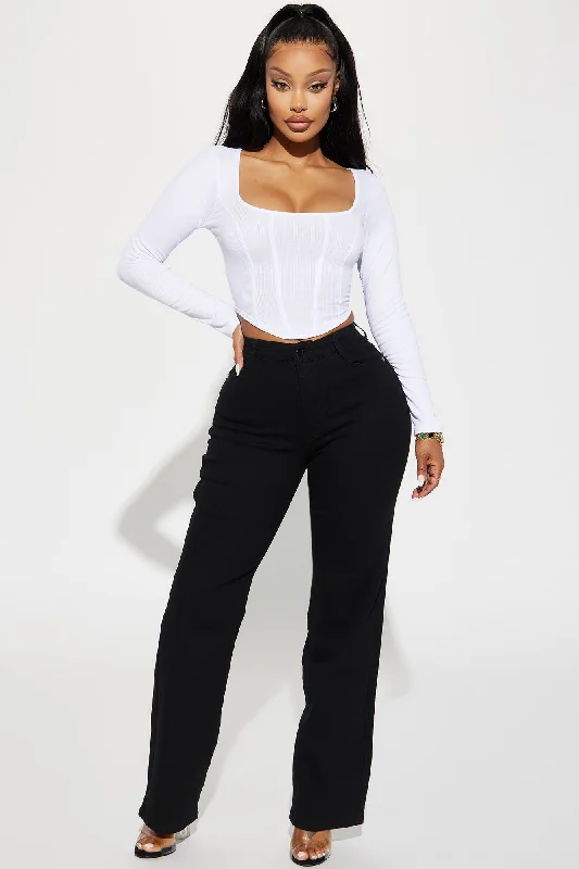 Simply Basic Stretch Straight Jeans - Black