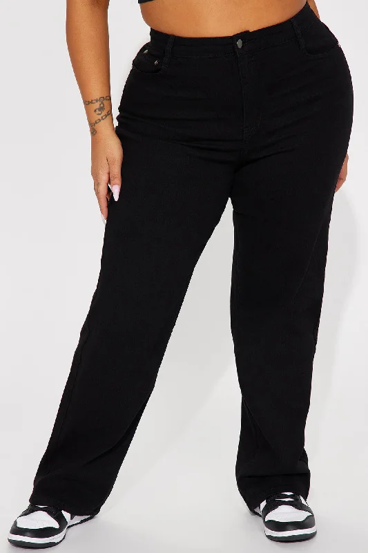 Simply Basic Stretch Straight Jeans - Black