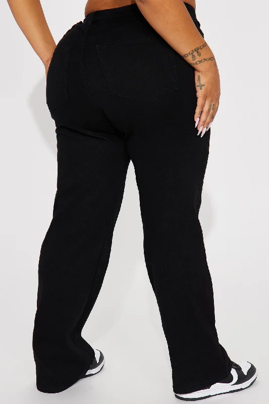 Simply Basic Stretch Straight Jeans - Black